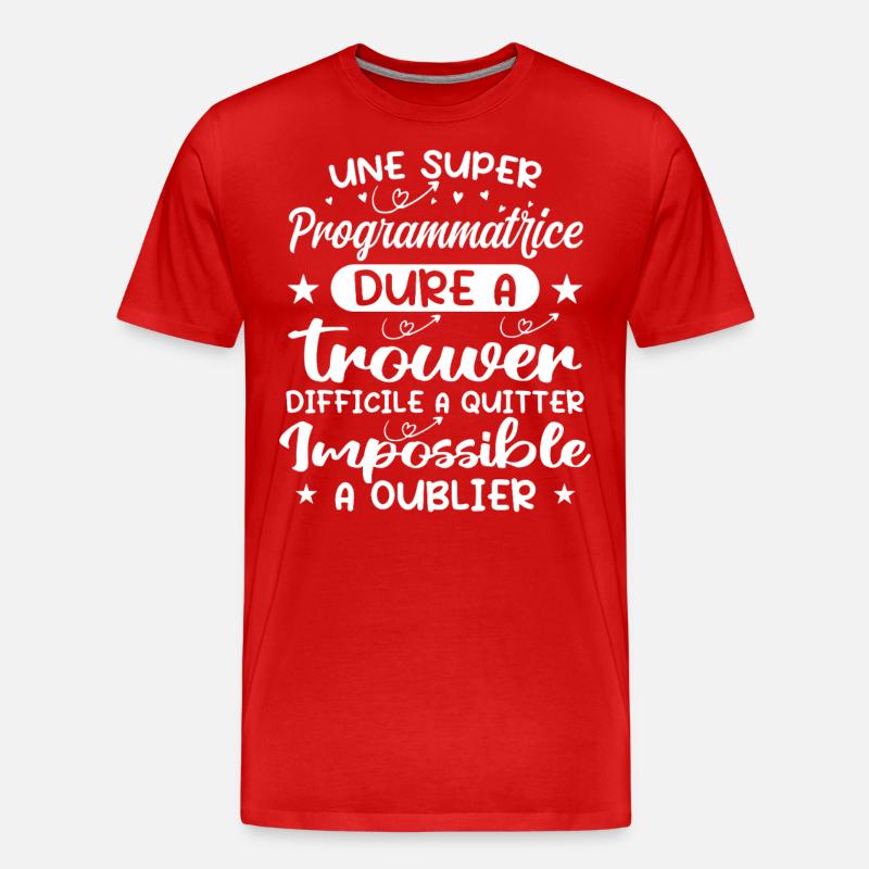 Une Super Programmatrice - Cadeau programmatrice - T-shirt bio Premium Homme - rouge