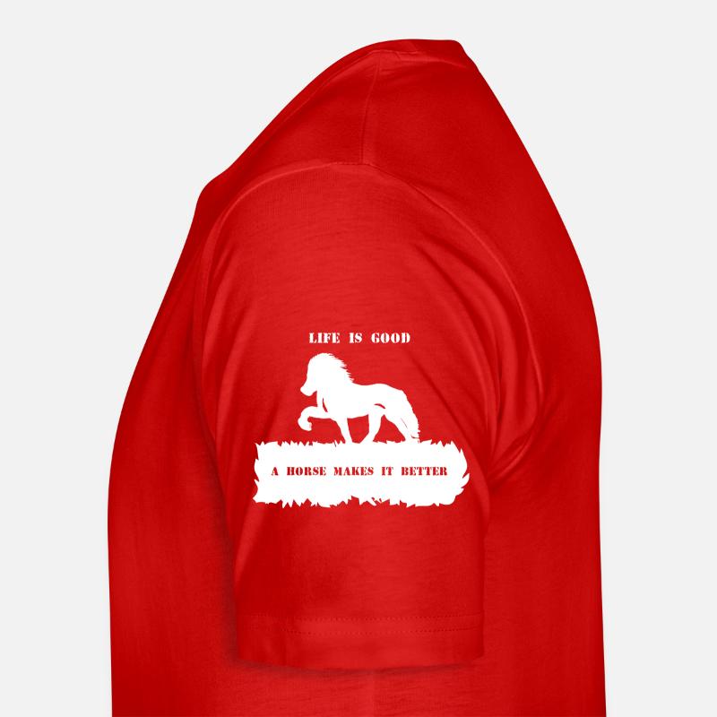 Spruch 2 mit Pferd 1 weiß Männer Premium Bio T-Shirt