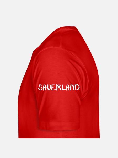 echt.SAUERLAND pur witt 2 - Männer Premium Bio T-Shirt - Rot - Links