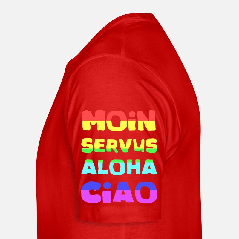 Regenbogen Schriftzug Aloha Ciao Männer Premium Bio T-Shirt