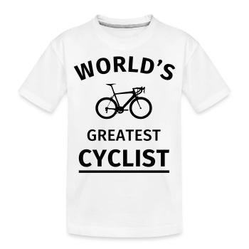 World's Greatest Cyclist - Kinder Premium Bio T-Shirt - Weiß - Vorne