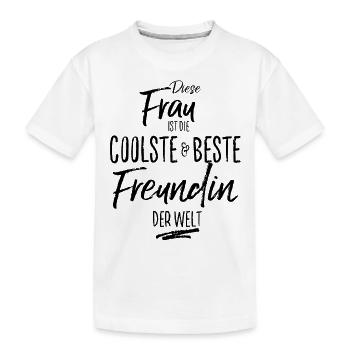 freundin-schwarz - Kinder Premium Bio T-Shirt - Weiß - Vorne