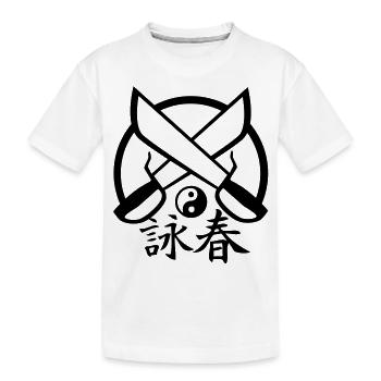 Wing Chun Ying Yang - Kinder Premium Bio T-Shirt - Weiß - Vorne