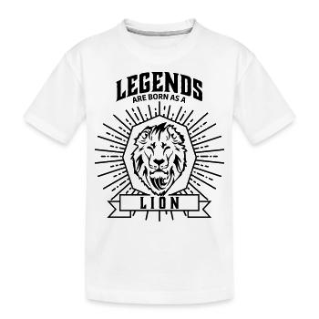 legends are born as a lion Löwe Sternzeichen - Kinder Premium Bio T-Shirt - Weiß - Vorne