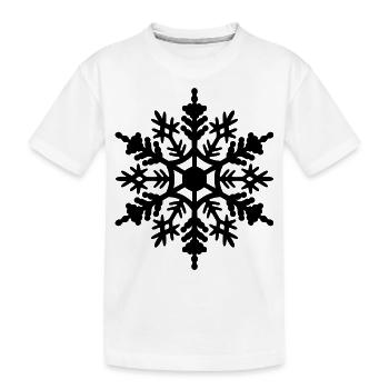 Schneeflocke Schwarz - Kinder Premium Bio T-Shirt - Weiß - Vorne
