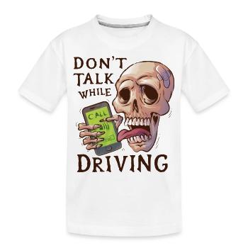 Crâne avec sonnerie de téléphone portable - T-shirt bio Premium Enfant - blanc - Devant