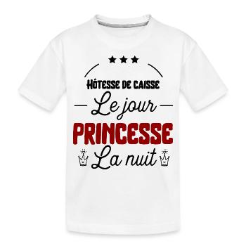 Princesse Hôtesse de caisse cadeau - T-shirt bio Premium Enfant - blanc - Devant