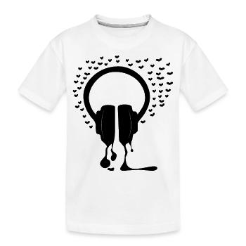 Casque et cadeau de coeurs d'amour - T-shirt bio Premium Enfant - blanc - Devant