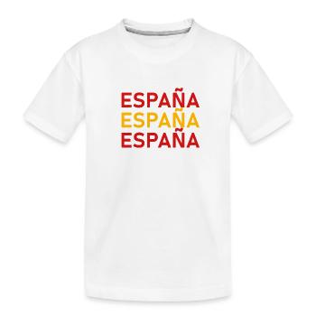 SPANIEN In LANDESFARBEN FLAGGE FAHNE - Kinder Premium Bio T-Shirt - Weiß - Vorne