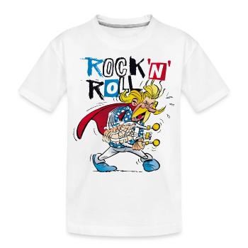Asterix & Obelix Troubadix Singt Rock'N'Roll - Kinder Premium Bio T-Shirt - Weiß - Vorne