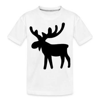Elch - Kinder Premium Bio T-Shirt - Weiß - Vorne