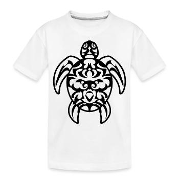 tortue tribal tattoo polynésien maori style - T-shirt bio Premium Enfant - blanc - Devant