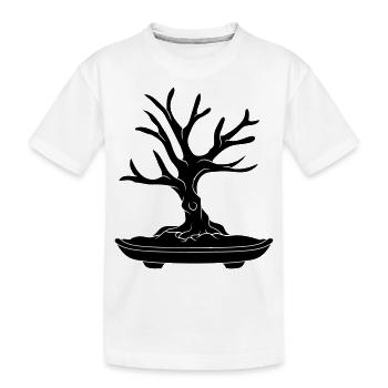 schwarz baum cool bonsai baeumchen ohne blaetter k - Kinder Premium Bio T-Shirt - Weiß - Vorne
