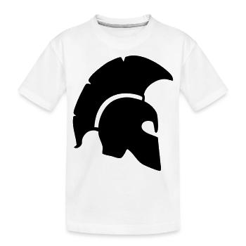 spart spartan helmet sparta warrior greek trojan r - Kids' Premium Organic T-Shirt - white - Front
