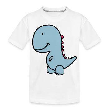 dino - Kinder Premium Bio T-Shirt - Weiß - Vorne
