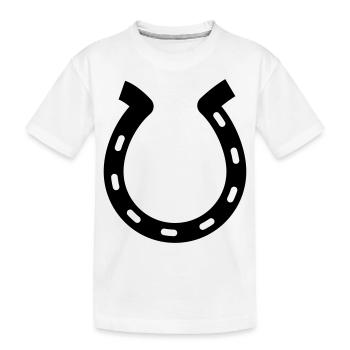 horse shoe - Kids' Premium Organic T-Shirt - white - Front
