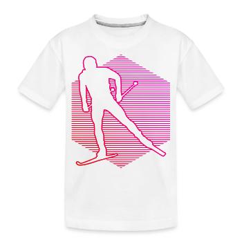 Langlauf Langlauf Klassisch Damen Langlauf Skating - Kinder Premium Bio T-Shirt - Weiß - Vorne