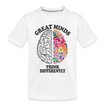 Les grands esprits pensent différemment cerveau créatif - T-shirt bio Premium Enfant - blanc - Devant