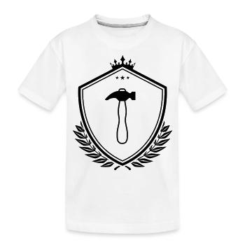 Hammer Schild - Kinder Premium Bio T-Shirt - Weiß - Vorne
