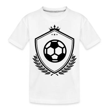 Fußball soccer Wappen - Kinder Premium Bio T-Shirt - Weiß - Vorne