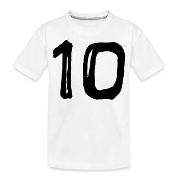 Jersey Number - Ten - Kids' Premium Organic T-Shirt - white - Front
