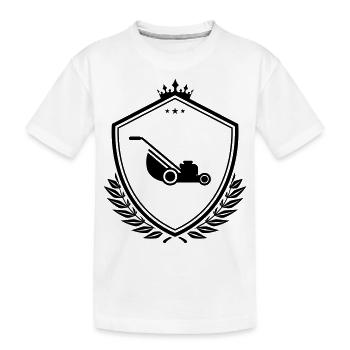 Rasenmäher icon wappen - Kinder Premium Bio T-Shirt - Weiß - Vorne
