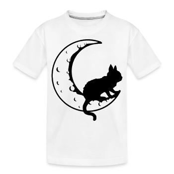 Lune faucille de chat noir - T-shirt bio Premium Enfant - blanc - Devant