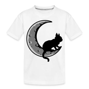 Faucille Lune Chat Noir - T-shirt bio Premium Enfant - blanc - Devant