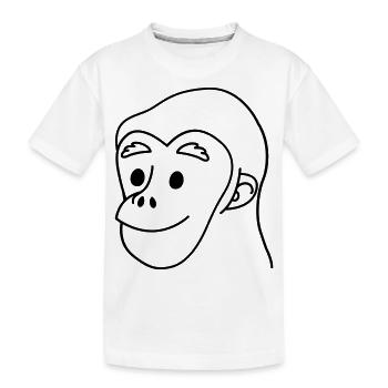 chimp smiling face - Kids' Premium Organic T-Shirt - white - Front