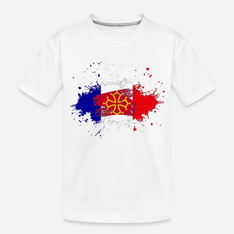 Splash Tricolore Midi Pyrenees - T-shirt bio Premium Enfant - blanc