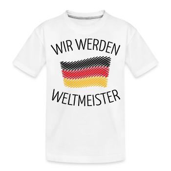 Wir Werden Weltmeister (Deutschlandflagge Skizze) - Kinder Premium Bio T-Shirt - Weiß - Vorne
