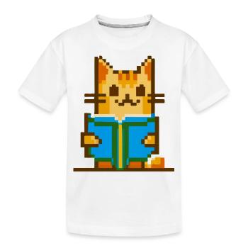 Pixelgrafik für rote Katzen - Kinder Premium Bio T-Shirt - Weiß - Vorne