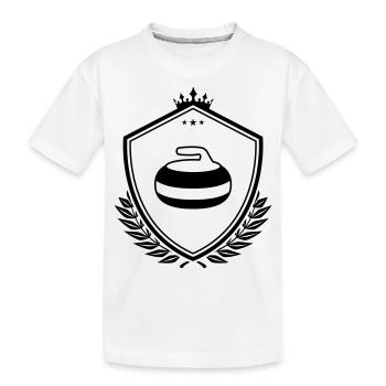 Curling crest - Kids' Premium Organic T-Shirt - white - Front
