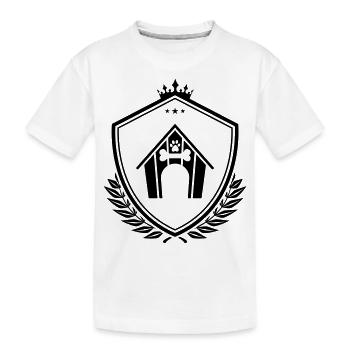 Dog house coat of arms - Kids' Premium Organic T-Shirt - white - Front