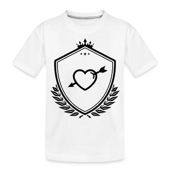 Heart Coat of Arms arrow - Kids' Premium Organic T-Shirt - white - Front