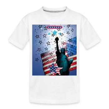 Freiheitsstatue, USA - Kinder Premium Bio T-Shirt - Weiß - Vorne