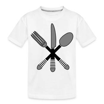 Besteck kochen 2 - Kinder Premium Bio T-Shirt - Weiß - Vorne