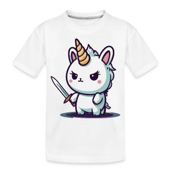 Unicorn bad ass - Kids' Premium Organic T-Shirt - white - Front