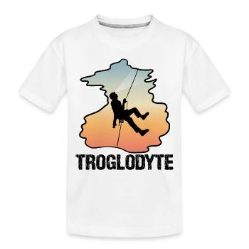 Troglodyte Funny Caving - Cave Explorer Speleology - Kids' Premium Organic T-Shirt - white - Front