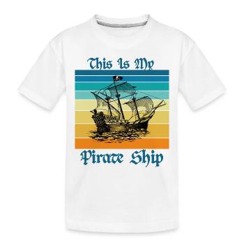 Ceci est mon bateau pirate - T-shirt bio Premium Enfant - blanc - Devant
