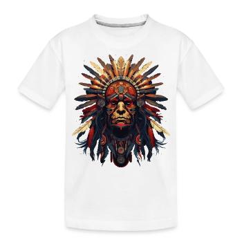 Chef de tribu amérindien Chaman Amérindien - T-shirt bio Premium Enfant - blanc - Devant