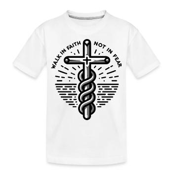 Marchez dans la foi, pas dans la peur - T-shirt bio Premium Enfant - blanc - Devant
