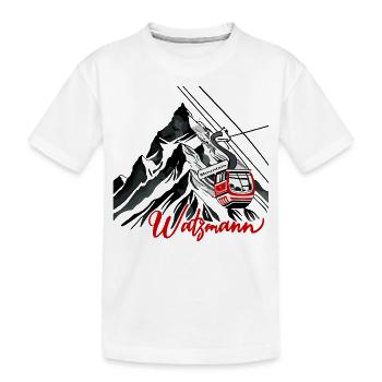 Watzmann Cable Car Mountain Romance Panorama - Kids' Premium Organic T-Shirt - white - Front