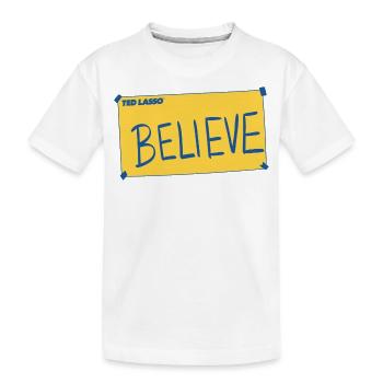 Ted Lasso Believe Jaune Et Bleu - T-shirt bio Premium Enfant - blanc - Devant