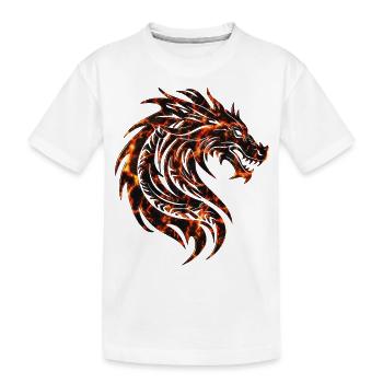 Fantasy Dragon Anime Dragon Head Mythical reptile - Kids' Premium Organic T-Shirt - white - Front