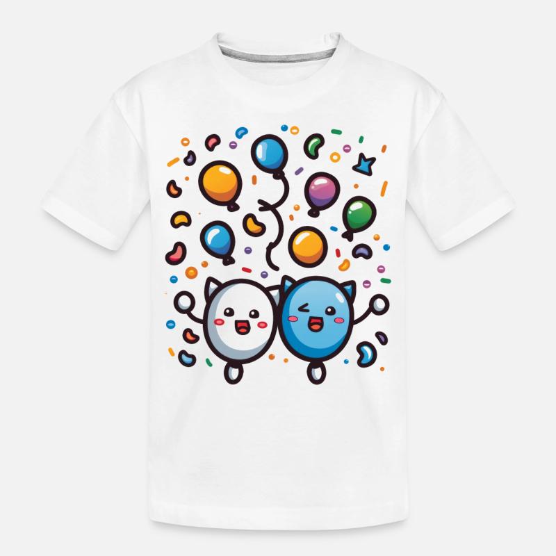 Fasnachtsfreude mit Konfetti - Kinder Premium Bio T-Shirt - Weiß