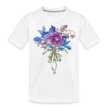 Fleurs Femmes girl power design art style féminin - T-shirt bio Premium Enfant - blanc - Devant