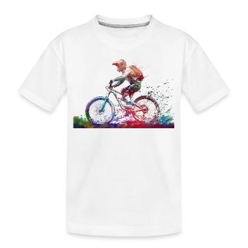 BMX Fahrer #sport #bike - Kinder Premium Bio T-Shirt - Weiß - Vorne