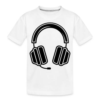 Gaming-Headset - Kinder Premium Bio T-Shirt - Weiß - Vorne