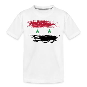 Syrien Flagge used - Kinder Premium Bio T-Shirt - Weiß - Vorne